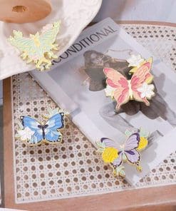 Alternative view of Colorful Butterfly 'Casa Blanca' Enamel Pin