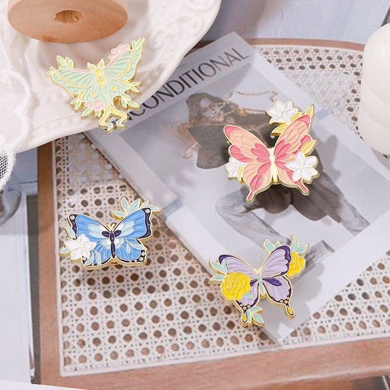Colorful Butterfly 'Casa Blanca' Enamel Pin - Image 2