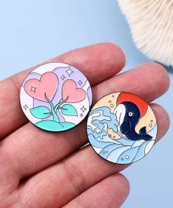 Alternative view of Flower Heart Enamel Pin