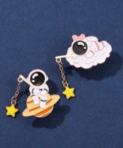 Little Astronaut 'Star Chain Set of 2' Enamel Pin