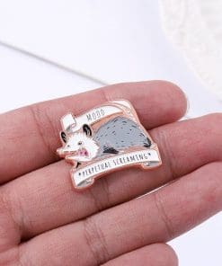 Alternative view of Opossum 'Mood | Perpetual Screaming' Enamel Pin