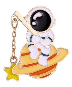 Cute Astronaut 'Star Fishing' Enamel Pin