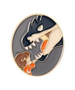 Dinosaur 'Little Girl and Dino' Enamel Pin
