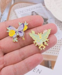 Alternative view of Colorful Butterfly 'Fresh Lotus' Enamel Pin