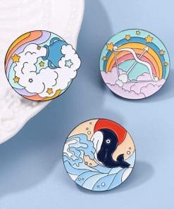 Alternative view of Fluffy Clouds Enamel Pin