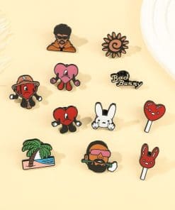 Alternative view of Bad Bunny 'Red Lollipop' Enamel Pin