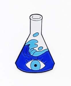 Science Experiment 'Beaker | Eye Blue Wave' Enamel Pin