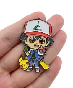 Alternative view of Pokemon 'Ash Ketchum and Pikachu Chibi' Enamel Pin