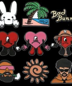 Alternative view of Bad Bunny 'Pink Bad Heart' Enamel Pin