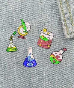 Alternative view of Science Experiment 'Beaker | Eye Blue Wave' Enamel Pin