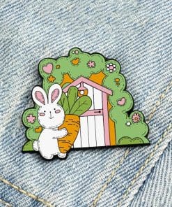 Alternative view of Little Bunny 'Giant Carrot' Enamel Pin