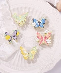 Colorful Butterfly 'Easter Lily' Enamel Pin - Image 4