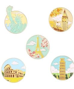 Famous Tourist Spot 'Set of 5 Destination' Enamel Pin