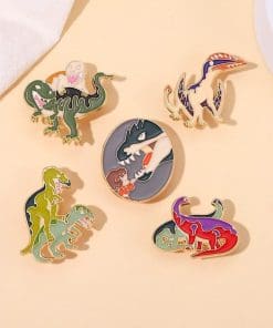 Alternative view of Dinosaur 'Playful Dino | Set of 5' Enamel Pin