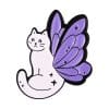 White Cat 'Purple Butterfly Wings' Enamel Pin