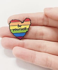 Rainbow Pride Heart 'Be Yourself' Enamel Pin