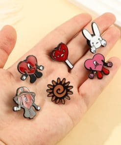 Bad Bunny 'Bad Heart Lollies' Enamel Pin - Image 4