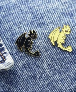 Alternative view of How to Train Your Dragon 'Little Light Fury' Enamel Pin
