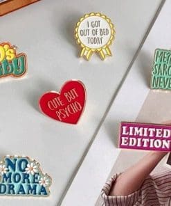 Alternative view of Sarcastic 'Me? Never' Enamel Pin