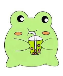 Froggy 'Popping Bubble Tea' Enamel Pin