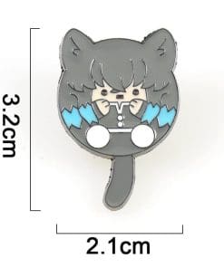 Alternative view of Demon Slayer Kimetsu No Yaiba 'Muichiro | Cat Chibi' Enamel Pin