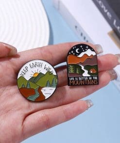 Alternative view of Outdoor Travel 'Keep Earth Wild' Enamel Pin