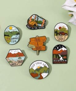 Alternative view of Outdoor Travel 'Back to the Woods' Enamel Pin