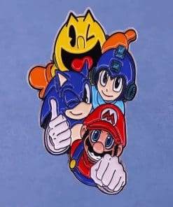 Alternative view of Super Smash Bros 'Sonic | Mario and the Gang' Enamel Pin