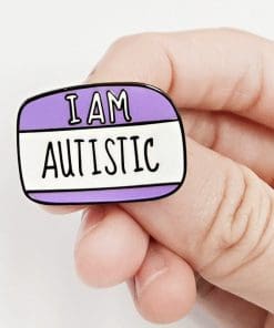 Nametag 'I Am Autistic' Enamel Pin