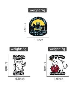 Fierce Cat 'Small and Sensitive' Enamel Pin - Image 4