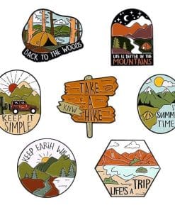 Alternative view of Outdoor Travel 'Keep It Simple' Enamel Pin