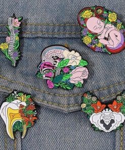 Alternative view of Floral Organs 'Rose Head' Enamel Pin