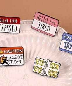 Alternative view of Expression '50% IDK 50% IDC' Enamel Pin