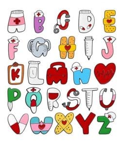 Cute Medical Alphabets Enamel Pin