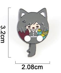 Alternative view of Demon Slayer Kimetsu No Yaiba 'Giyu |Cat Chibi' Enamel Pin