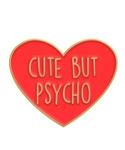 Red Heart 'Cute But Psycho' Enamel Pin