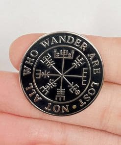 Viking Compass 'Not All Who Wander Are Lost' Enamel Pin