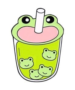 Froggy 'Boba Milk Tea' Enamel Pin
