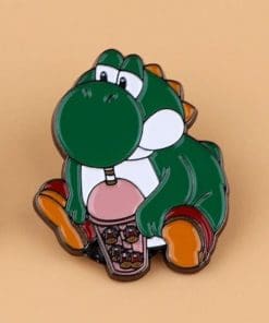 Alternative view of Super Mario Bros 'Yoshi | Drink Bubba Tea' Enamel Pin