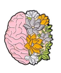 Floral Organ 'Healthy Brain and Flowers' Enamel Pin