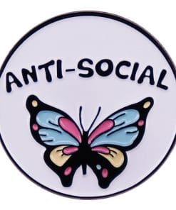 Butterfly 'Anti Social' Enamel Pin