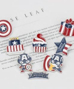 Alternative view of Captain America Logo Enamel Pin