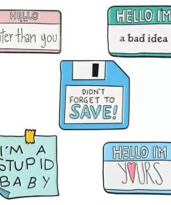 Message Note 'Hello | Set of 5' Enamel Pin