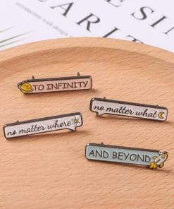 Alternative view of Note 'To Infinity' Enamel Pin