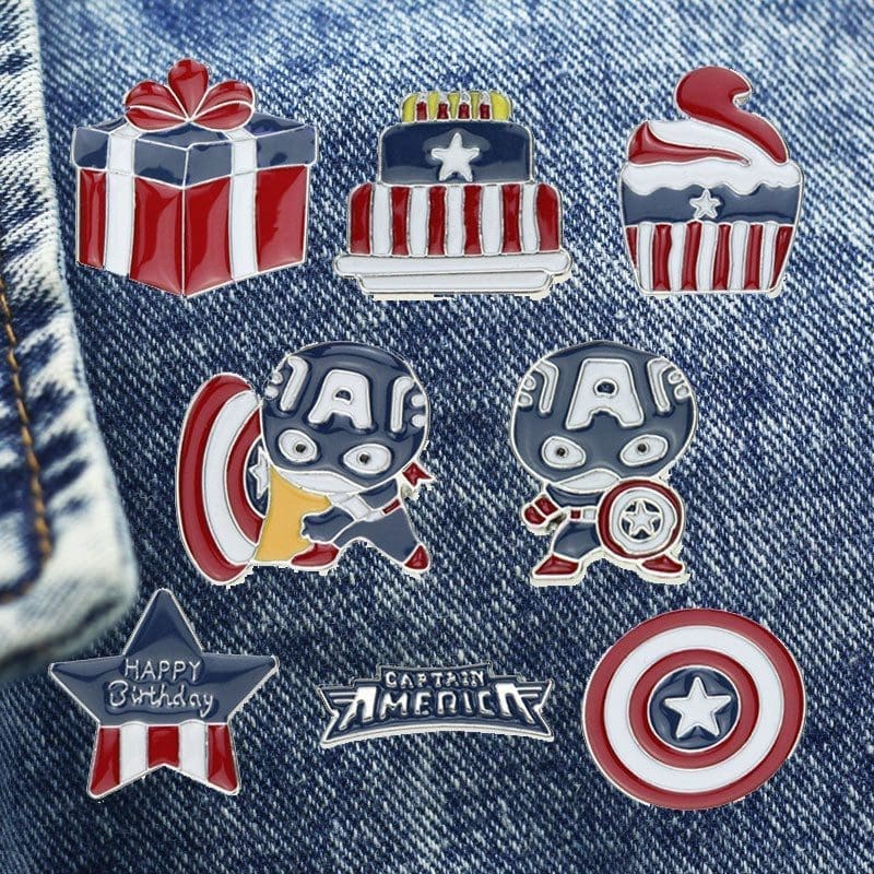 Captain America 'Happy Birthday Star' Enamel Pin - Image 3
