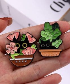 Alternative view of Black Cat 'Musa Banana Plant' Enamel Pin