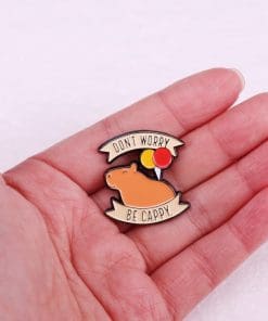 Alternative view of Capybara 'Don't Worry Be Cappy' Enamel Pin