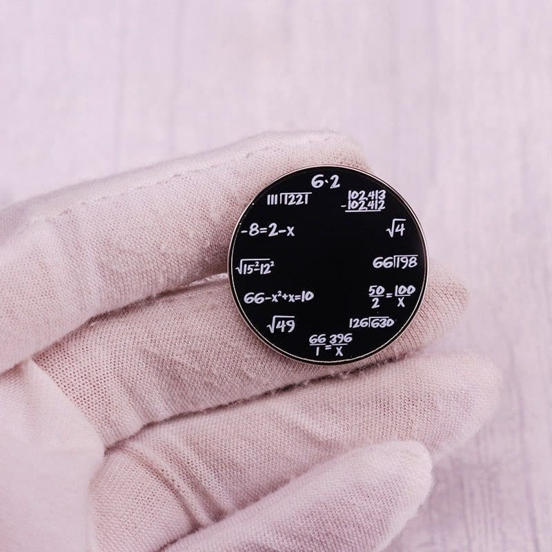 Mathematical Wall Clock Enamel Pin - Image 2