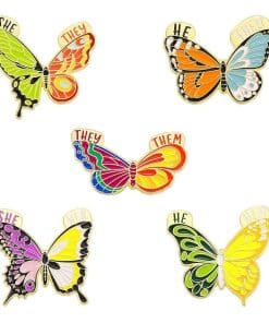 Butterfly 'Pronoun | Set of 5' Enamel Pin