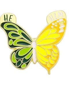 Butterfly 'Pronoun | He Him' Enamel Pin